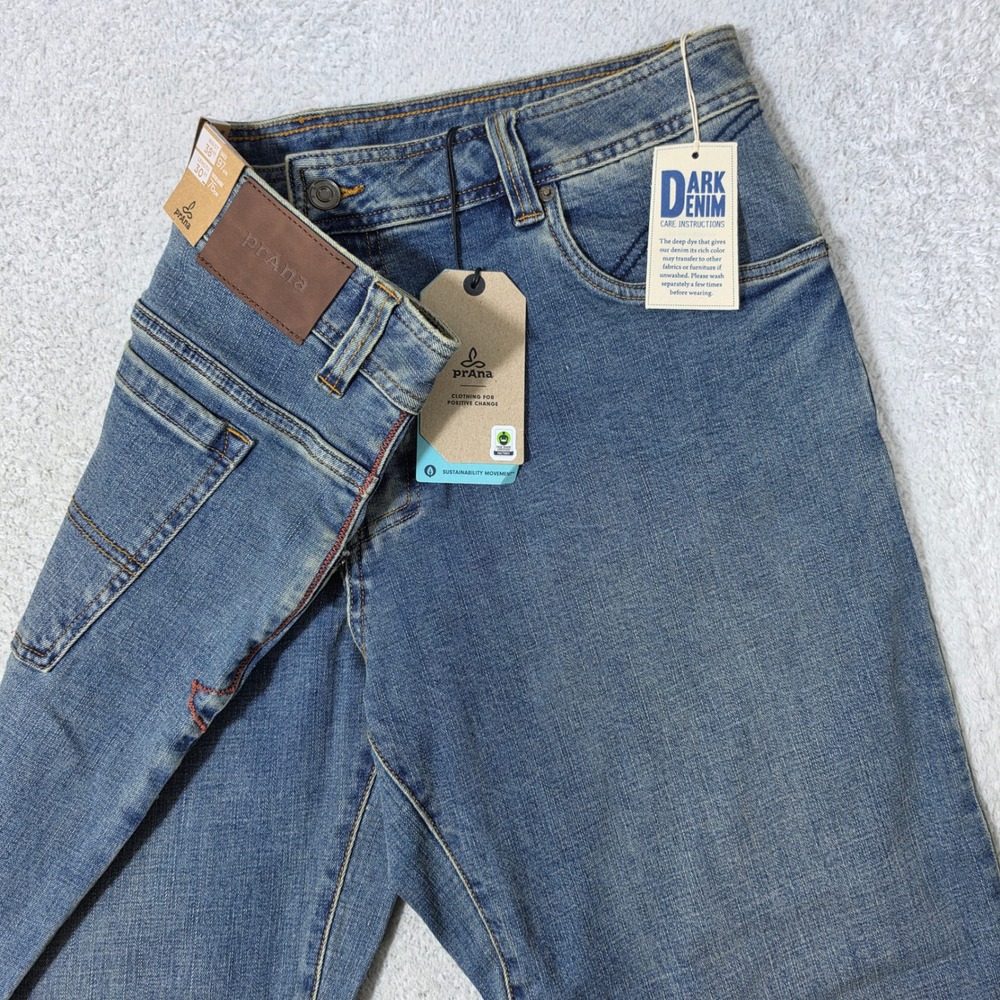 NEW Prana Axiom Jean Mens 38/30 Antique Stone Wash Stretch Standard $110